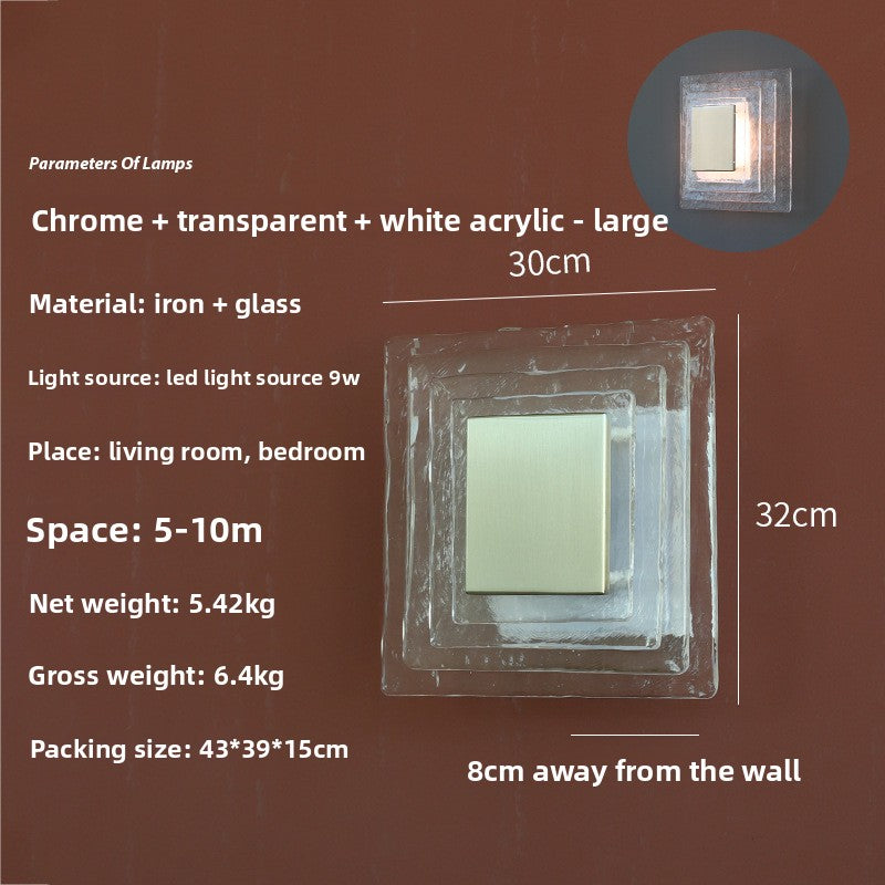 Water corrugated glass wall lamp