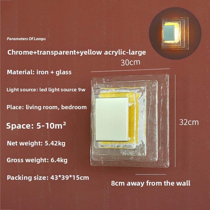 Water corrugated glass wall lamp