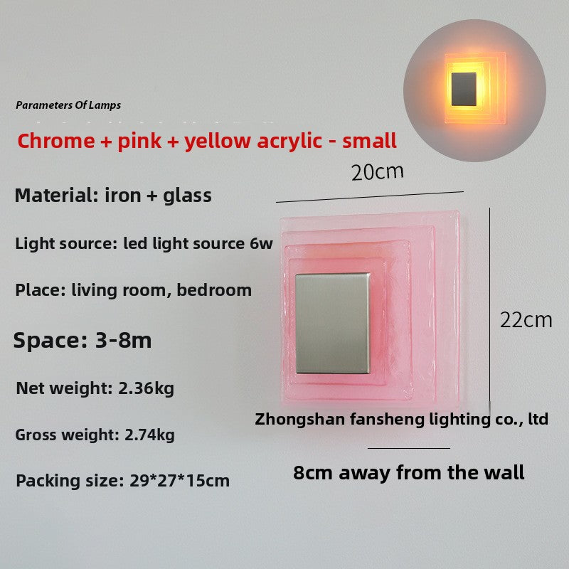 Water corrugated glass wall lamp