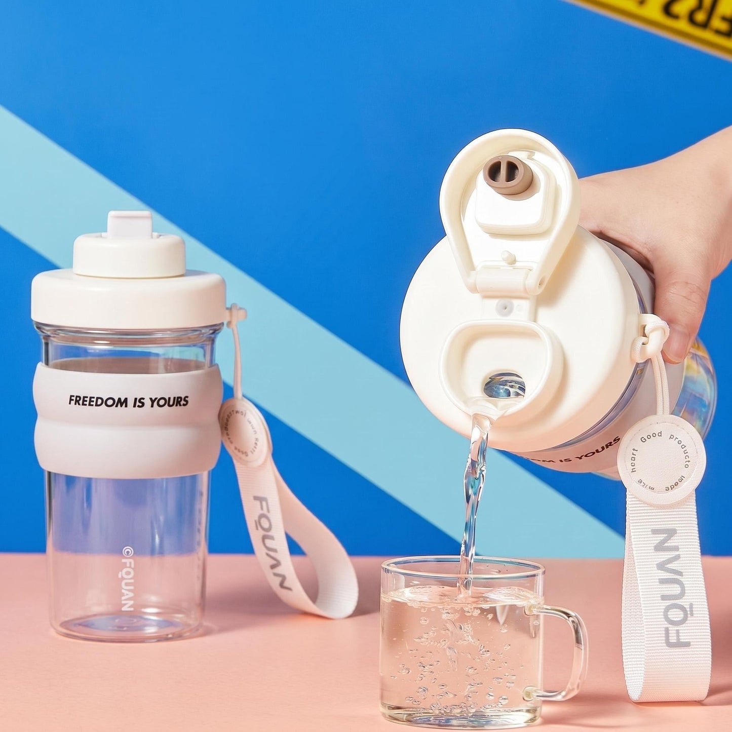 Water Cup with Tea Infuser and Carry Strap