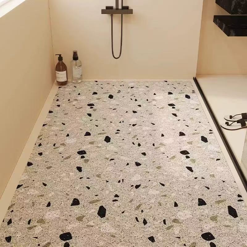 Water-draining mat and anti-slip foot mat for terrazzo shower room