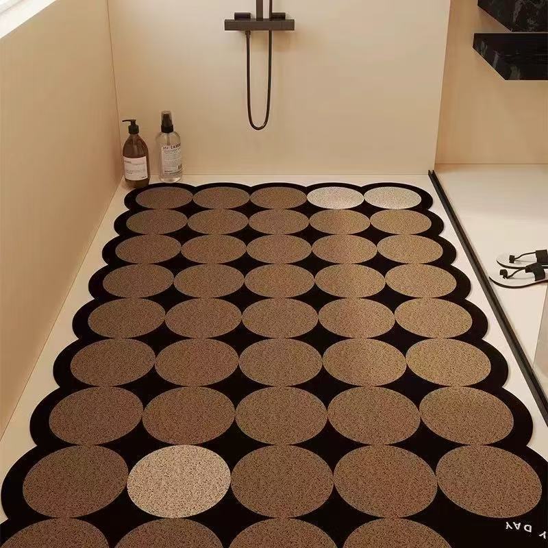 Water-draining mat and anti-slip foot mat for terrazzo shower room