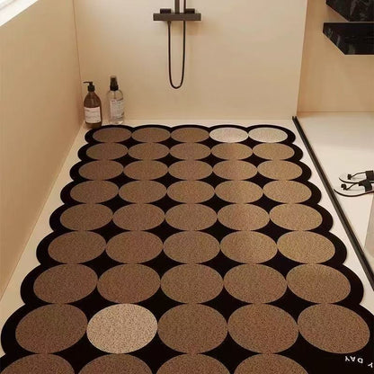 Water-draining mat and anti-slip foot mat for terrazzo shower room