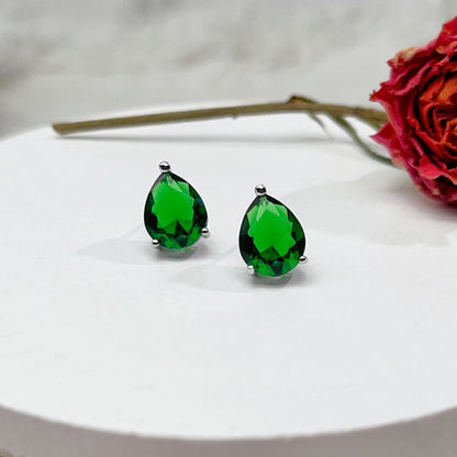 Water Drop Zircon Gold Plated Earrings