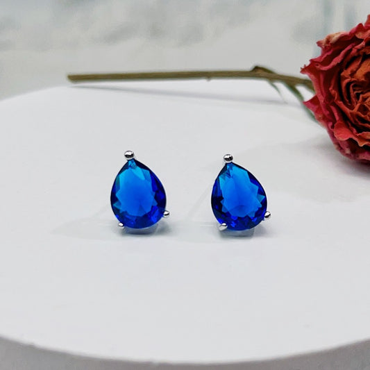 Water Drop Zircon Gold Plated Earrings