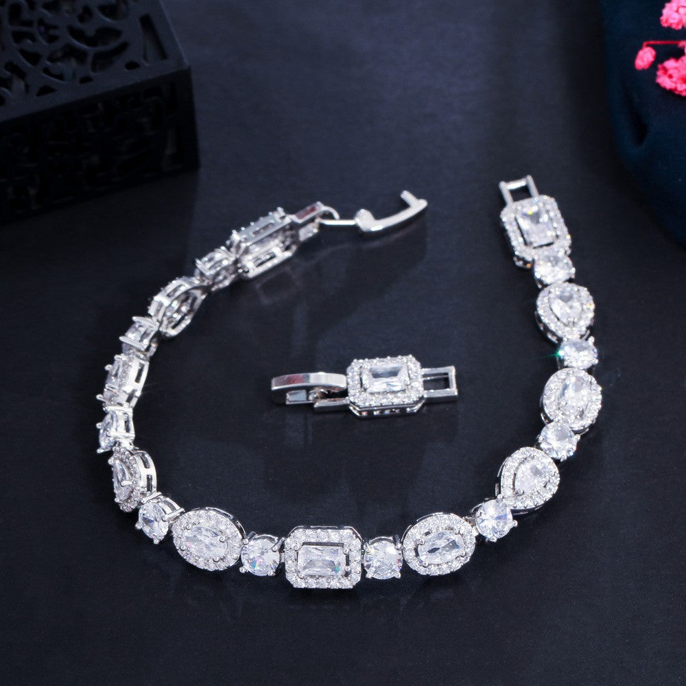 Water Drop Zirconia Gold Plated Bracelet