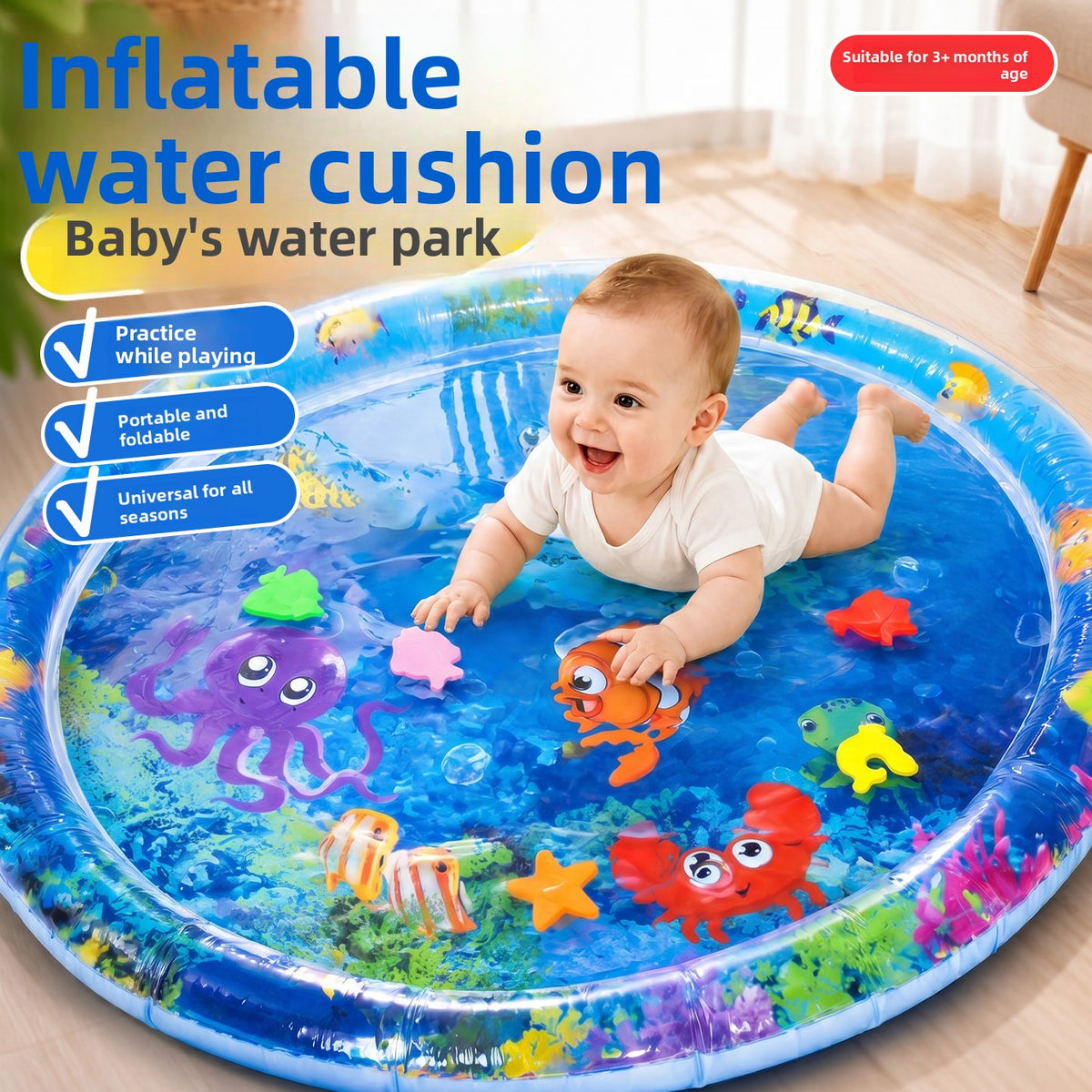 Water Play Mat for Infants and Toddlers,Thickened, Energy-Consuming Toy