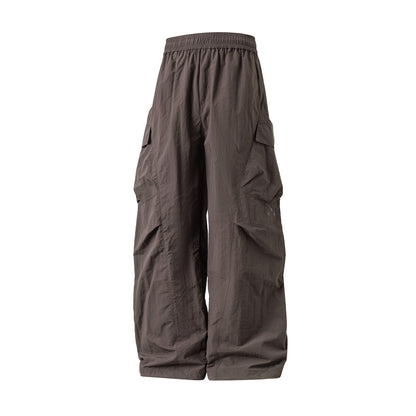 Water-Resistant Nylon Casual Pants with Pockets