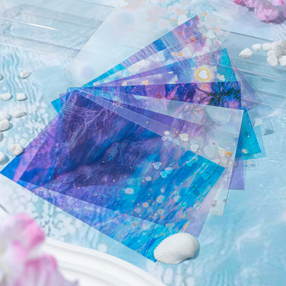 Water Texture PET Stickers for Journal Collage