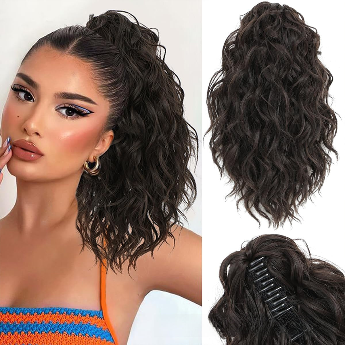 Water Wave Ponytail Hair Extension with Clip