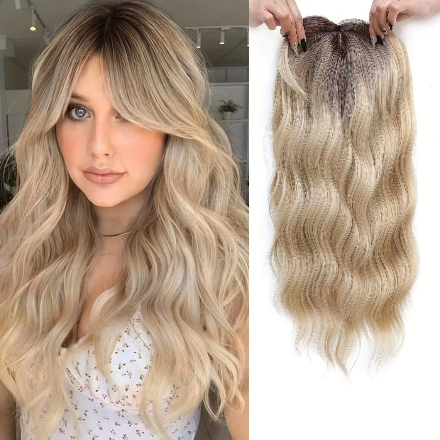 Water Wave Synthetic Hair Replacement Piece