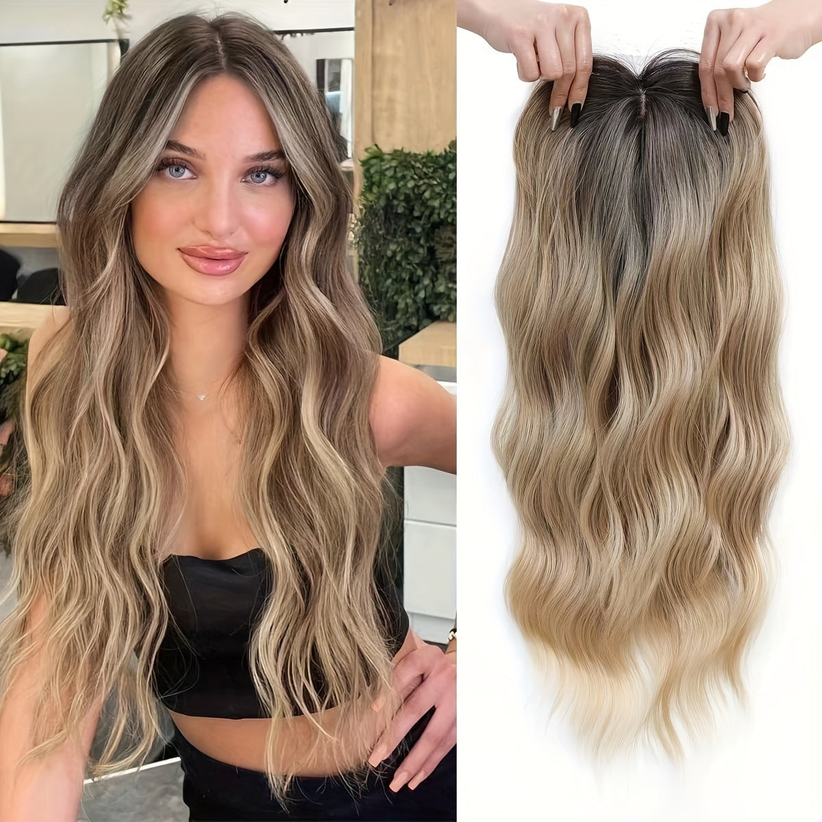 Water Wave Synthetic Hair Replacement Piece