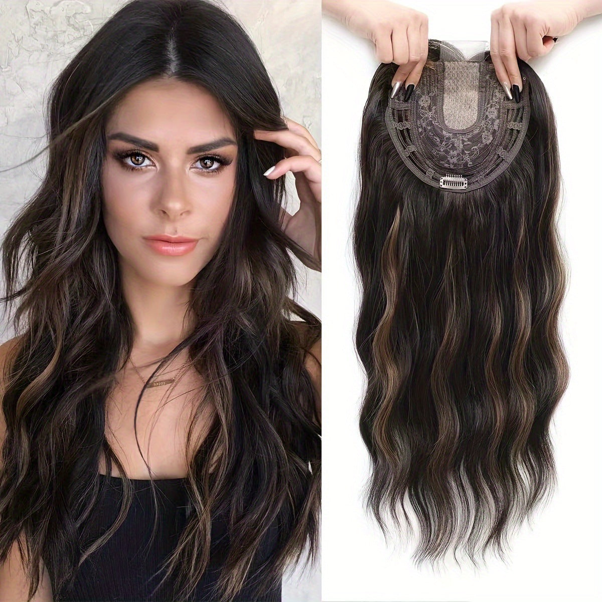 Water Wave Synthetic Hair Replacement Piece