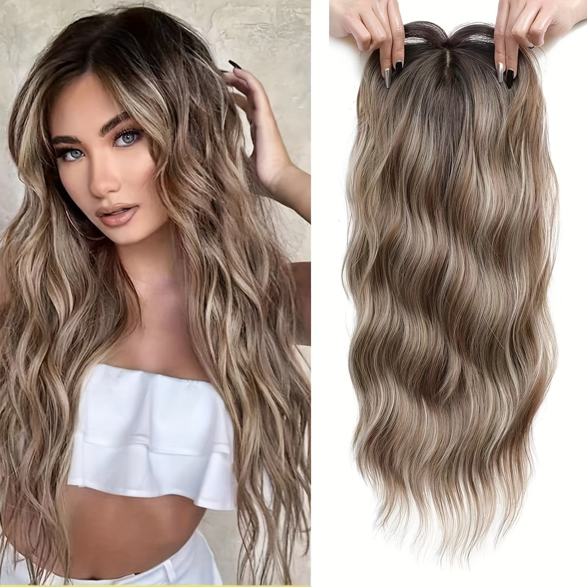 Water Wave Synthetic Hair Replacement Piece