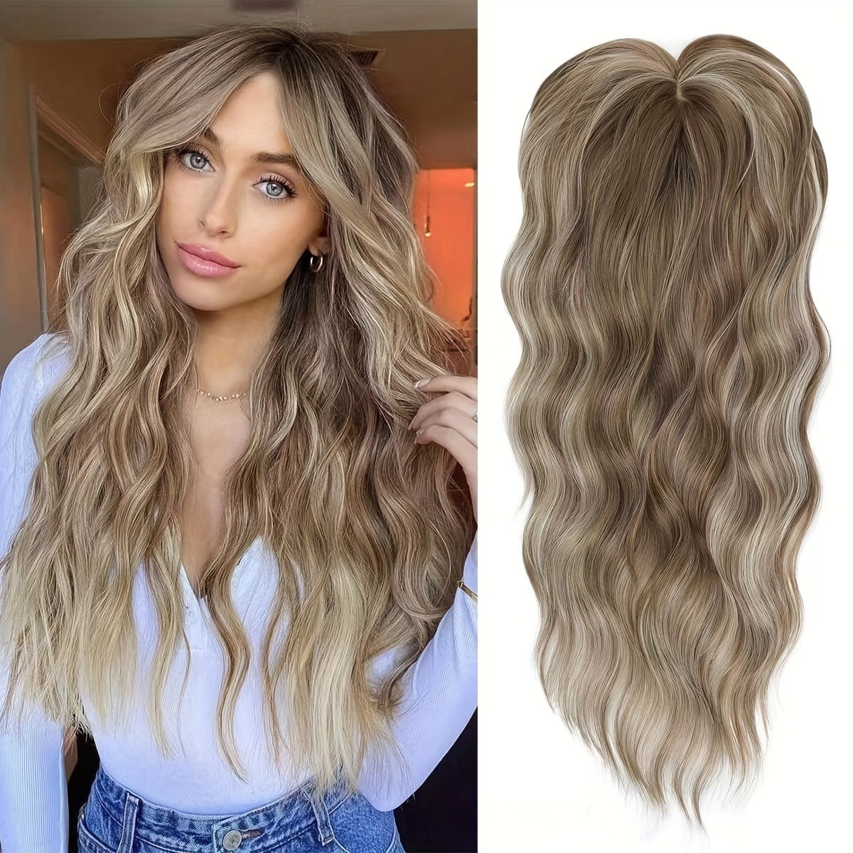 Water Wave Synthetic Hair Replacement Piece