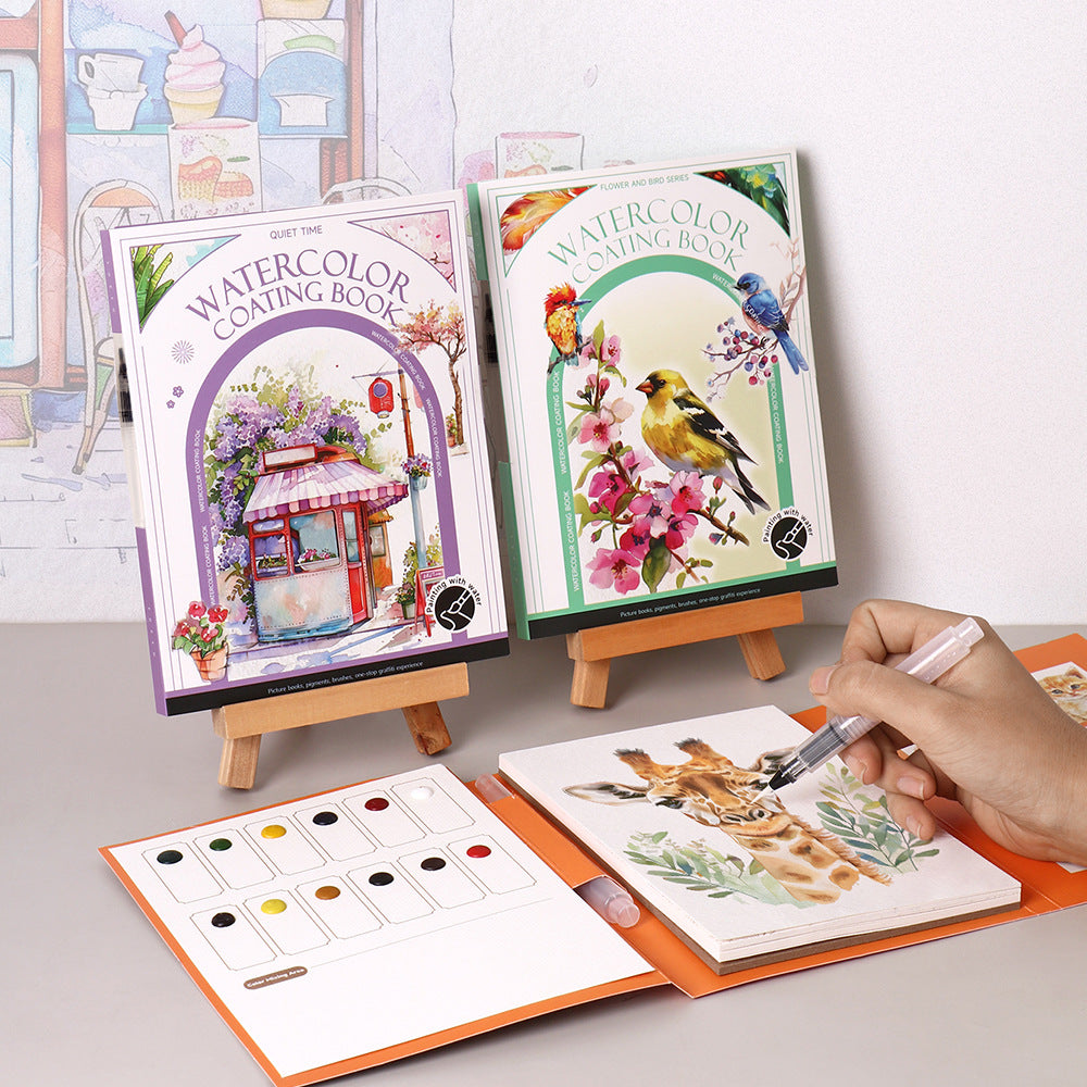 Watercolor Coloring Memo Pad