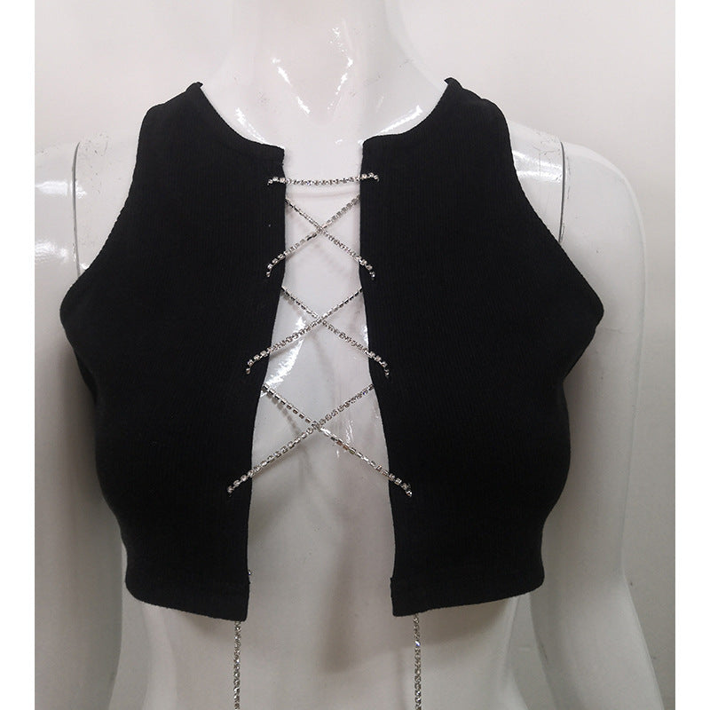 Waterdrop necklace strapless top for women
