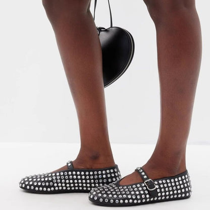 Waterdrop rivet women's single shoes