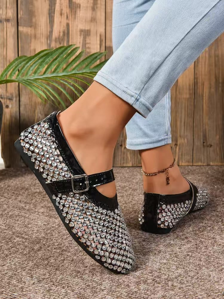 Waterdrop rivet women's single shoes