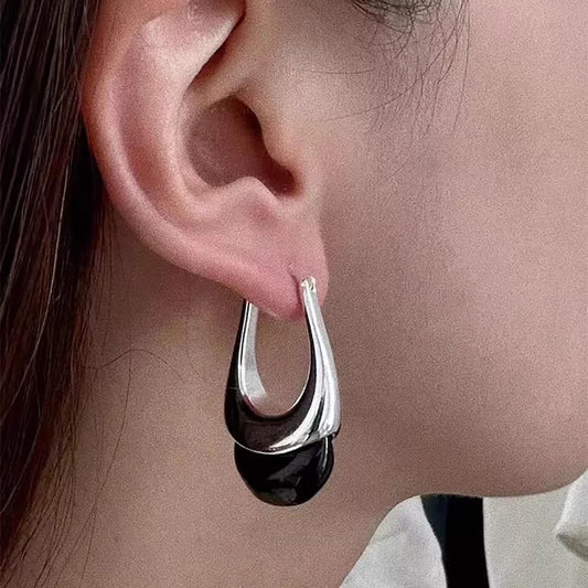 Waterdrop-shaped U-shaped ear clips