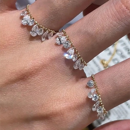 Waterdrop Zircon Pulling Ring