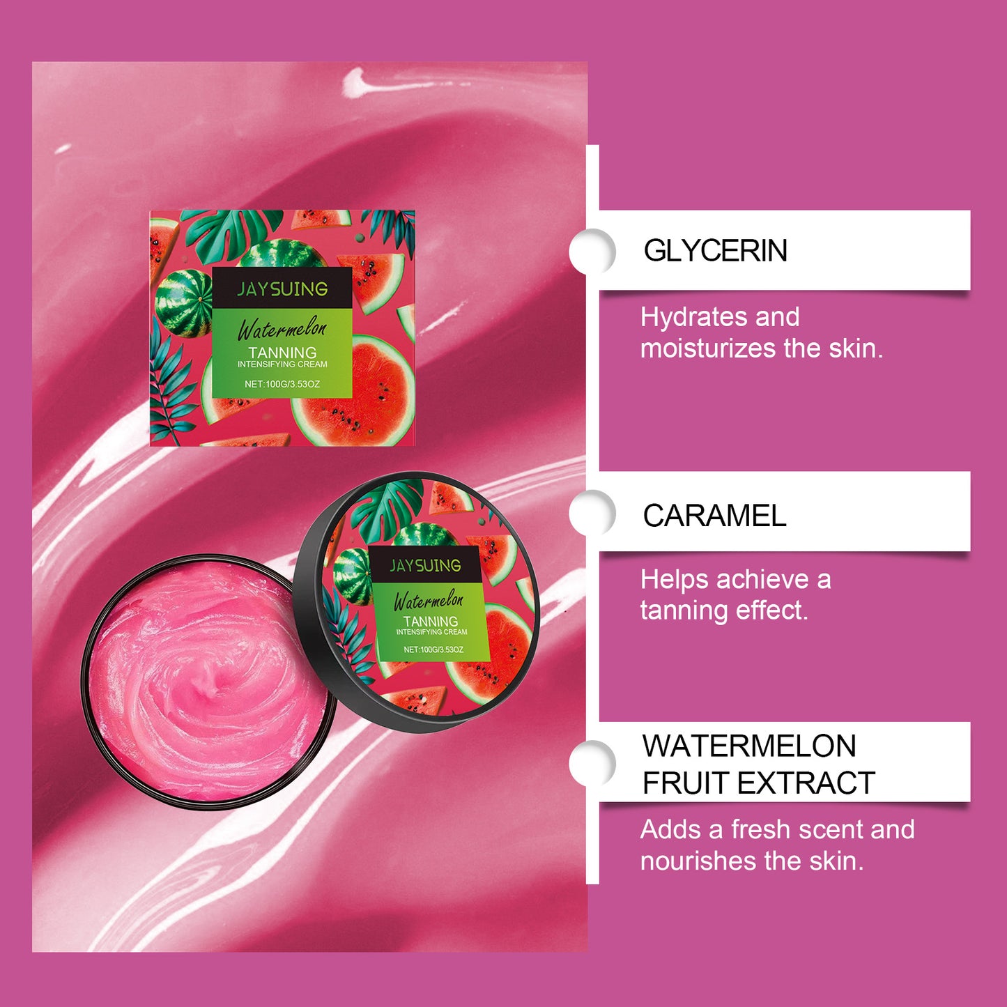 Watermelon Flavor Moisturizing Blackening Cream Summer Outdoor Beach Blackening Wheat Skin Natural Glow