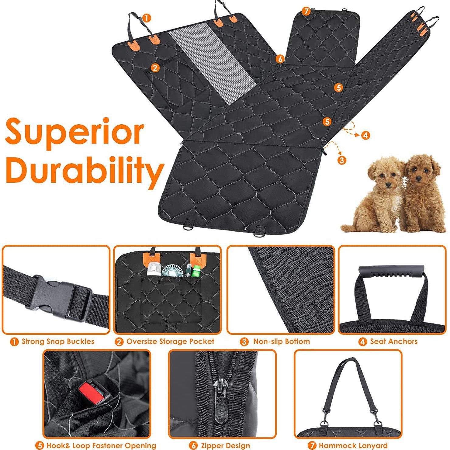 Waterproof Car Pet Seat Cushion with Oxford Cloth