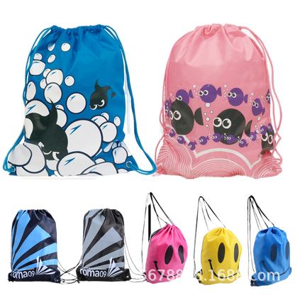 Waterproof double-shoulder drawstring bag