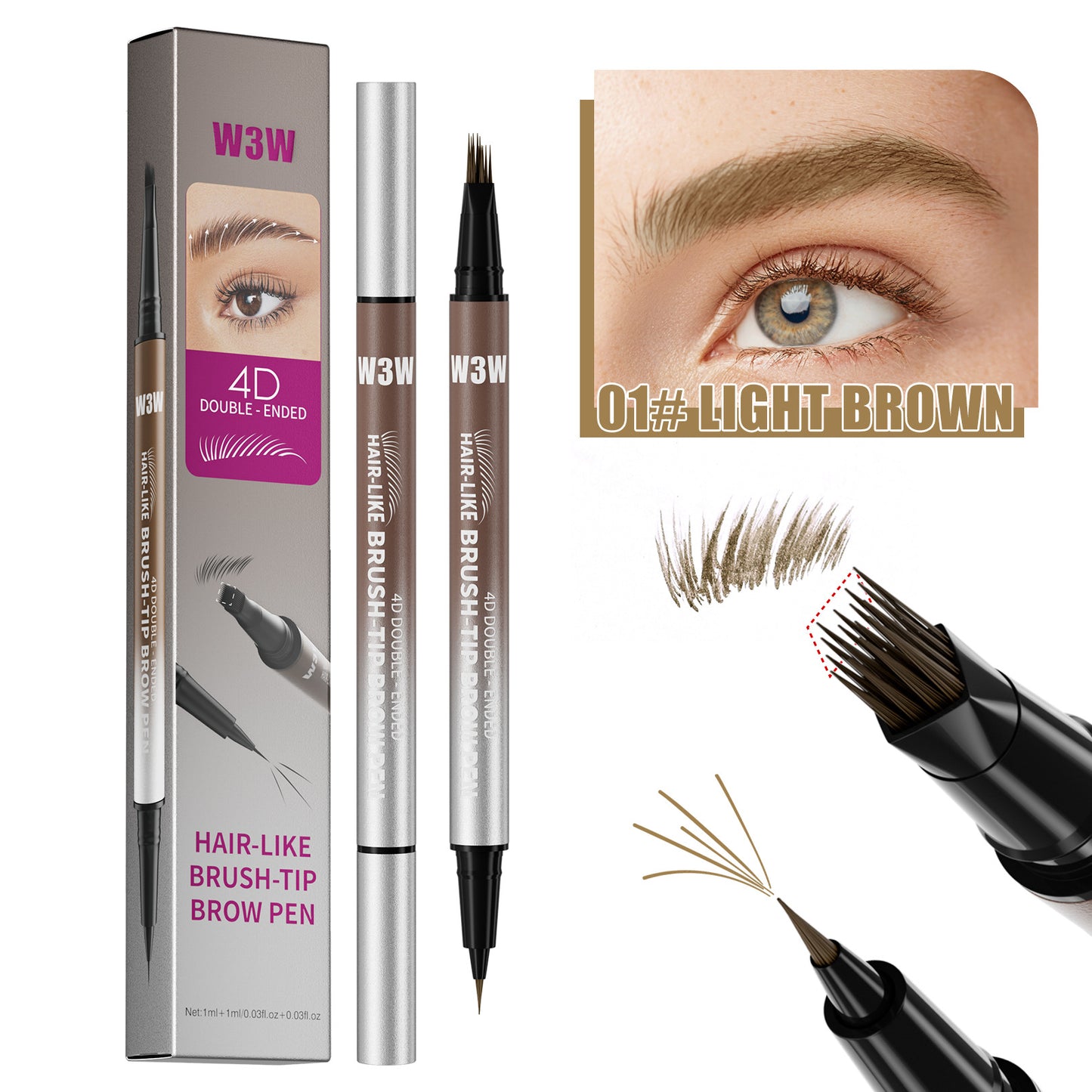 Waterproof Dual-Ended Eyebrow Pencil