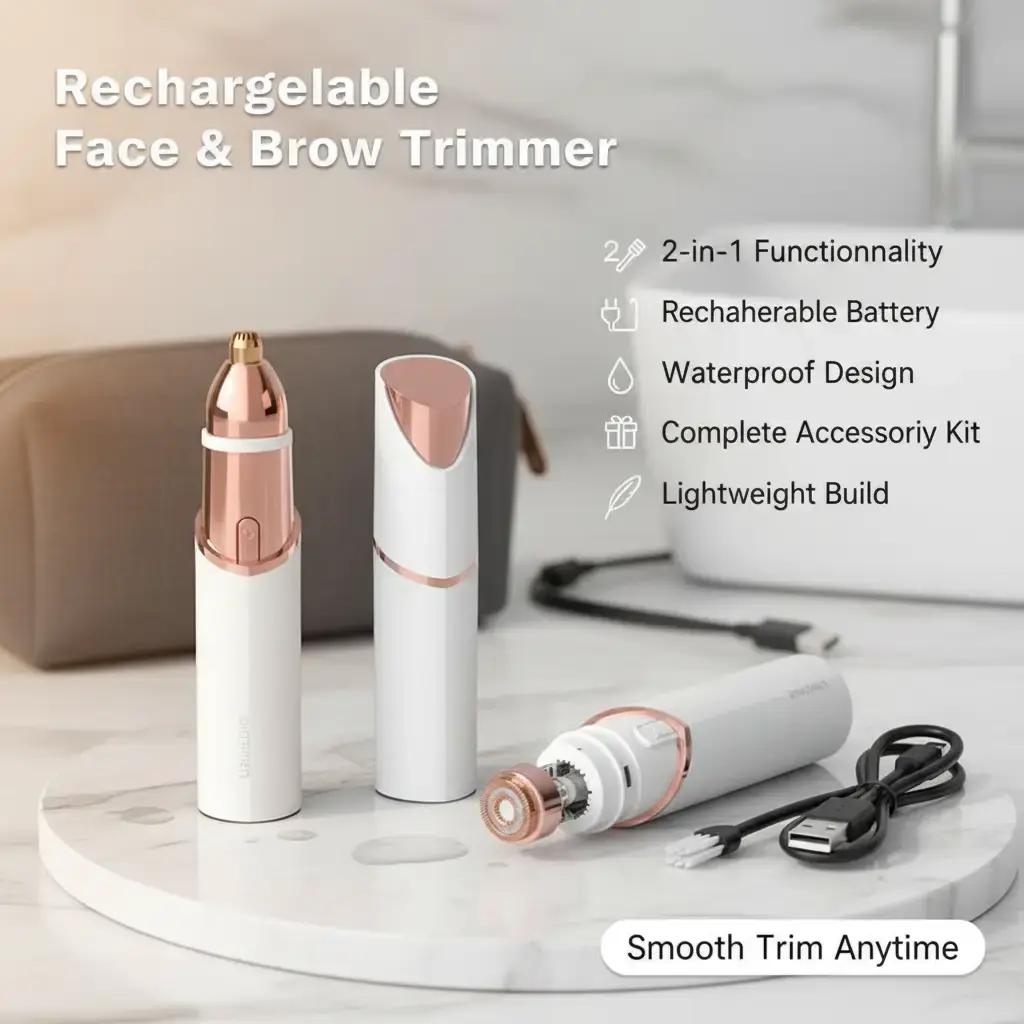 Waterproof Electric Facial Eyebrow Trimmer Multifunctional Hair Removal Device Women’s Shaver