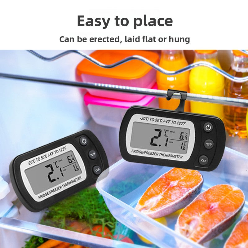 Waterproof Electronic Thermometer with Hook for Refrigerator and Freezer