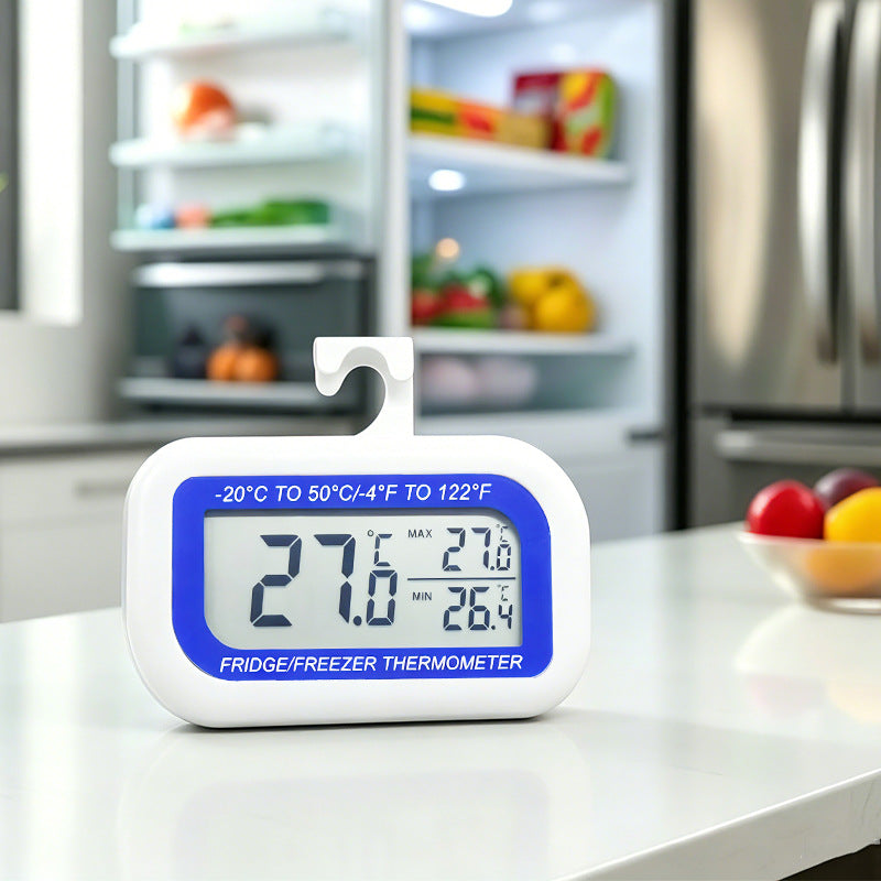 Waterproof Electronic Thermometer with Hook for Refrigerator and Freezer
