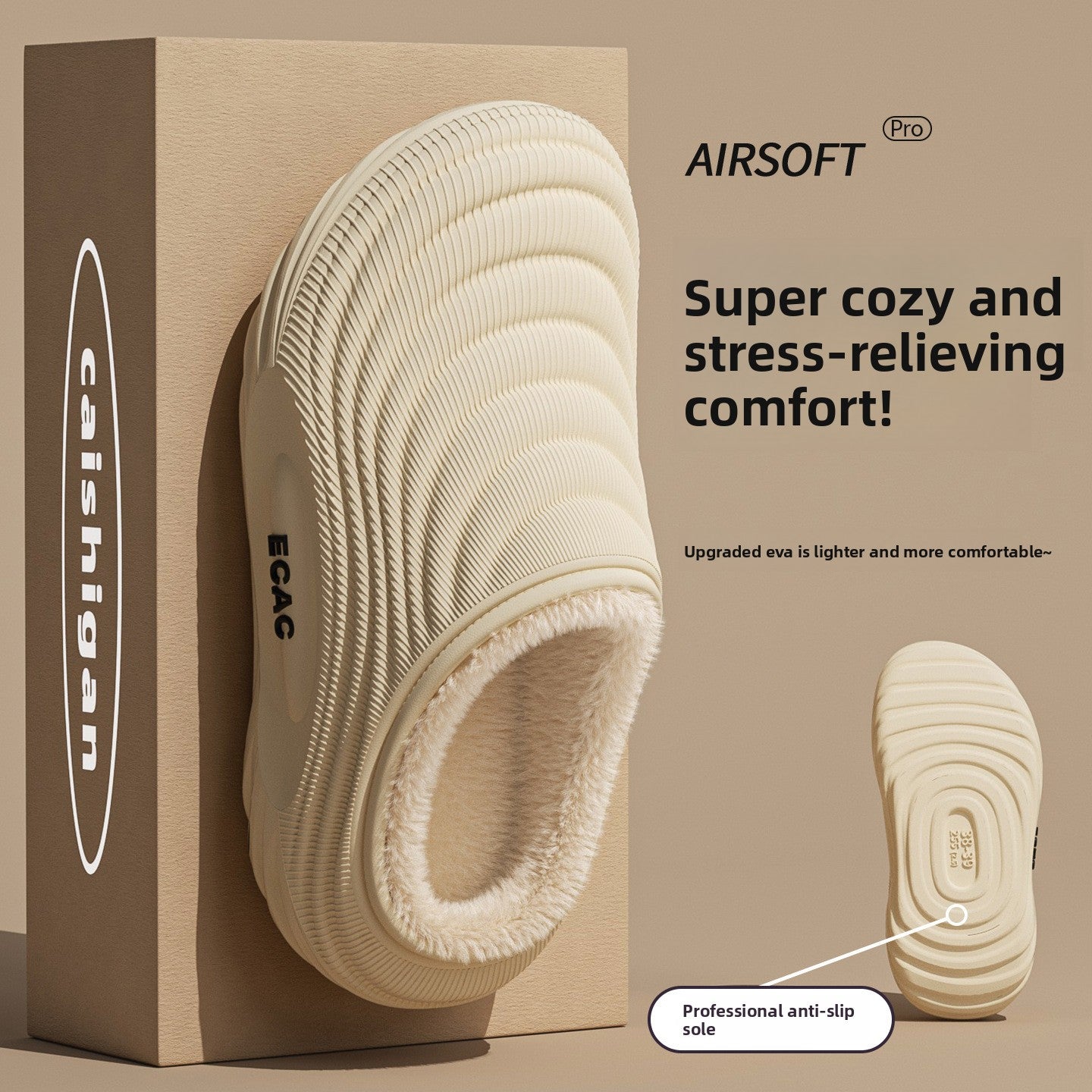 Waterproof Fleece-Lined Winter Slippers