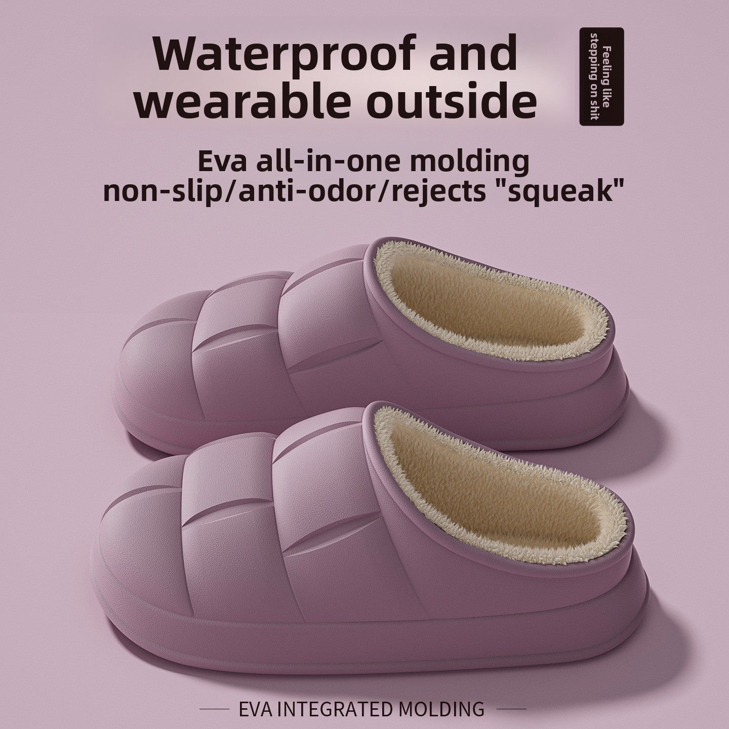 Waterproof Fleece-Lined Winter Slippers