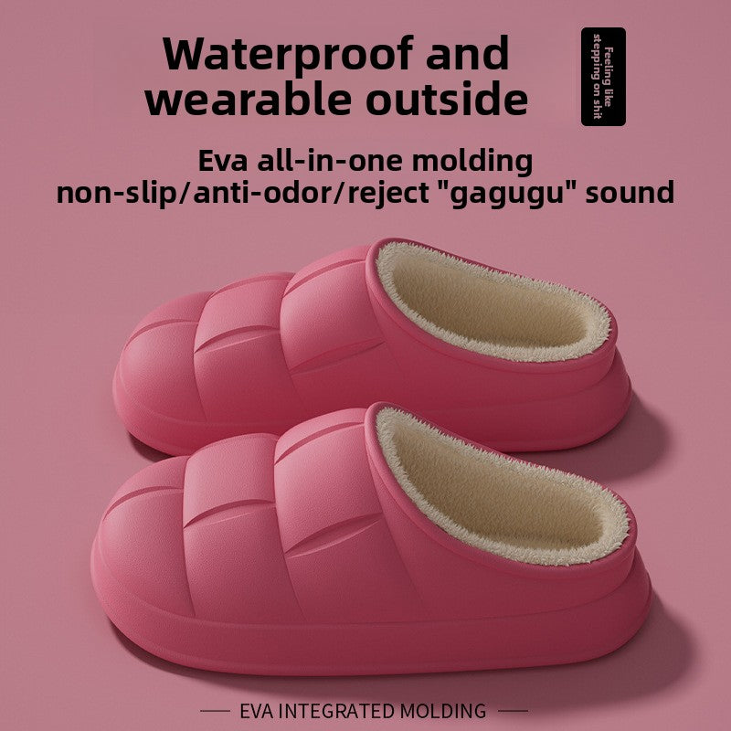 Waterproof Fleece-Lined Winter Slippers