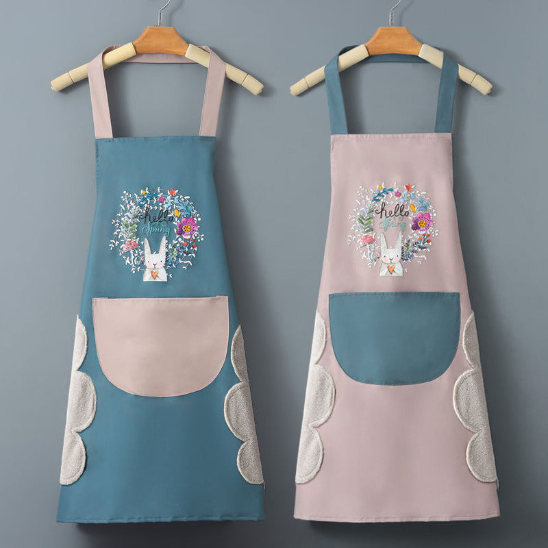 Waterproof half-length waist-hugging cooking sleeves