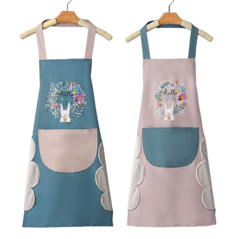 Waterproof half-length waist-hugging cooking sleeves