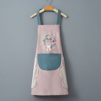 Waterproof half-length waist-hugging cooking sleeves