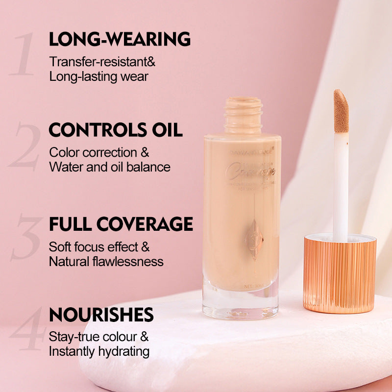 Waterproof long-lasting concealer and contour foundation liquid