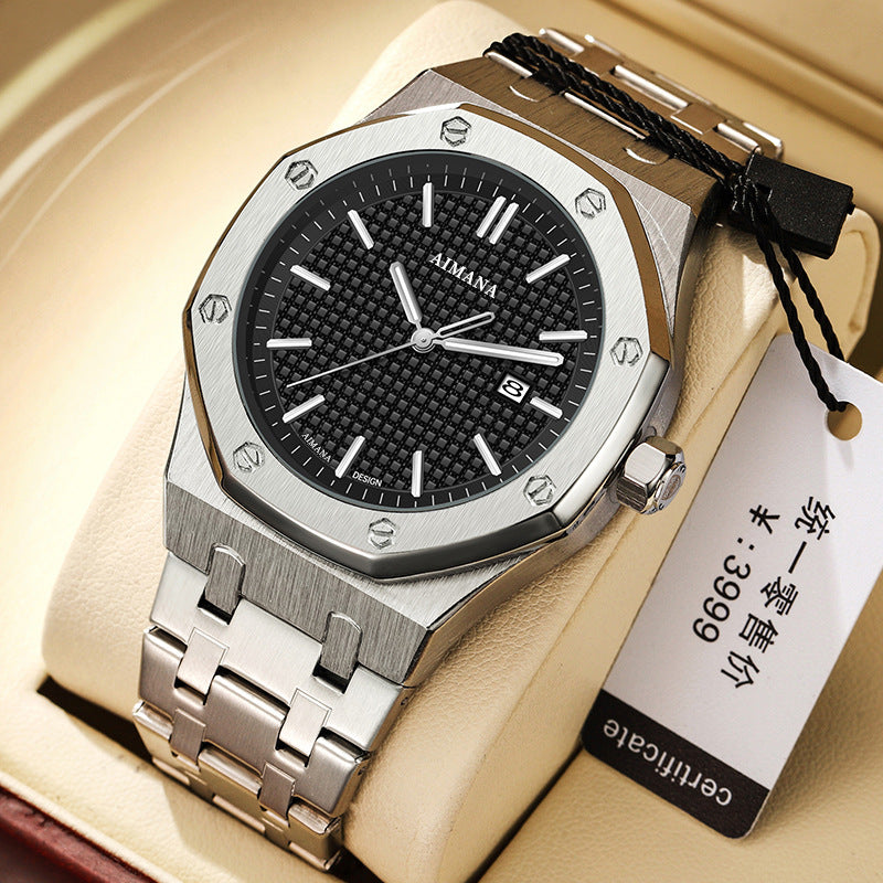 Waterproof luminous men's watch