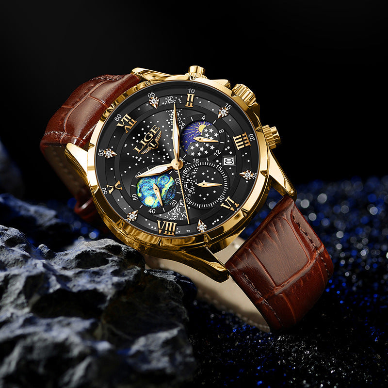 Waterproof luminous quartz watch