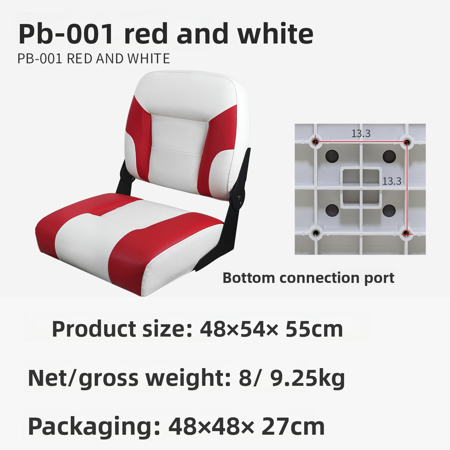 Waterproof Marine Boat Seat with Foldable Design