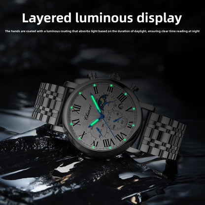 Waterproof multifunctional men's business watch