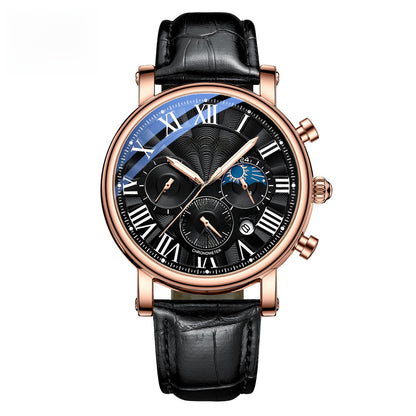 Waterproof multifunctional men's business watch