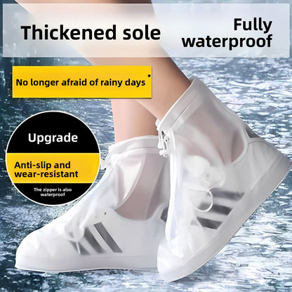 Waterproof one-piece molded rain shoe cover