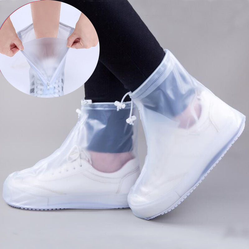 Waterproof one-piece molded rain shoe cover
