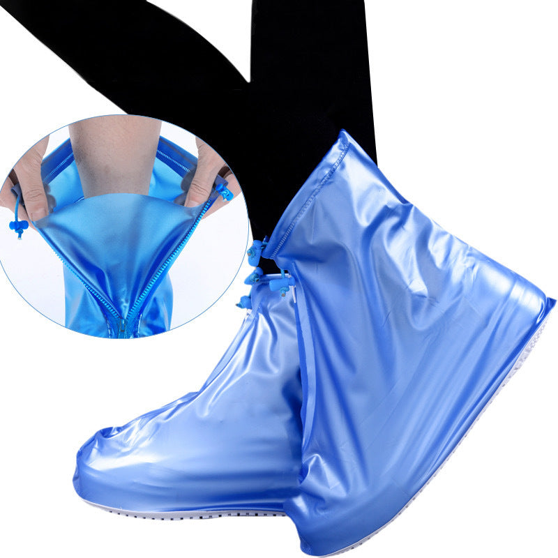 Waterproof one-piece molded rain shoe cover
