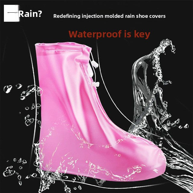 Waterproof one-piece molded rain shoe cover