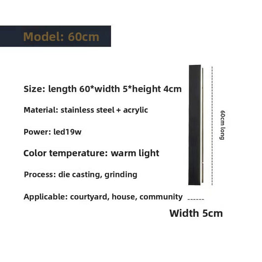 Waterproof Outdoor LED Strip Wall Lamp Minimalist Design IP65