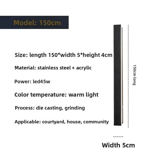 Waterproof Outdoor LED Strip Wall Lamp Minimalist Design IP65